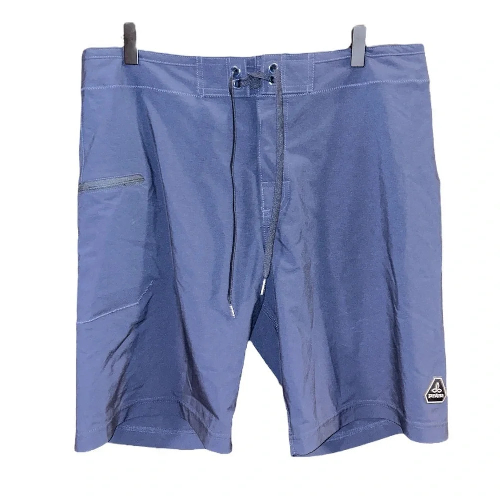 PrAna Lace Up Swim Men’s Trunks Navy Blue